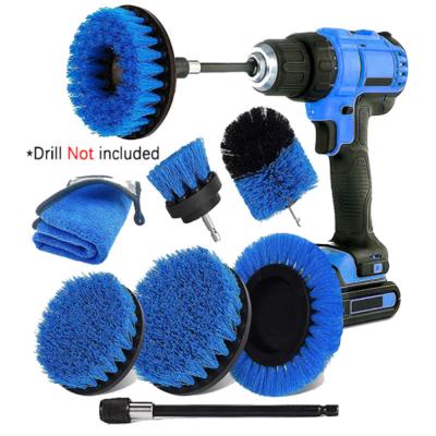 China Viable 8pcs Kitchen Bathroom Floor Carpet Cleaning Brush Kit Rotatary Electric Brush Set 211141 for sale