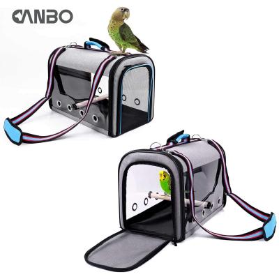 China Portable Parrot Carrier Viable Transparent Breathable Carrier Lightweight Travel Bird Cage Pet Bag Parrot Bird Cage for sale