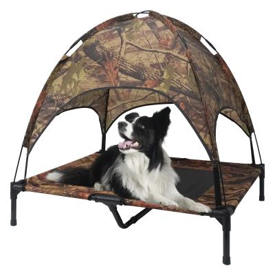 China Custom Elevated Travel Dog Bed With Outdoor Canopy Travel Raised Portable Pet Bed for sale