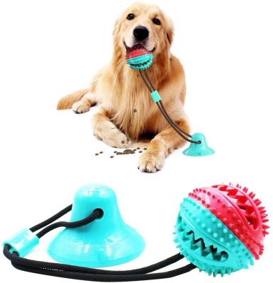 China Interactive Pet Toy Dog Cup Suction Chew Strings Rubber Toys Interactive Pet Molar Bite Toy Self-Playing Puzzle Viable Game With Feeding Ball for sale