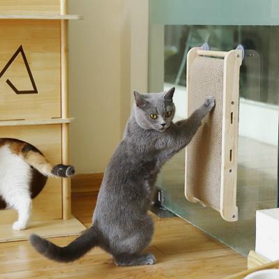 China Viable Cat Scratch Board Toy Living Room Carton With Wooden Pet Furniture Cat Work Area Para Mascotas Gatos for sale