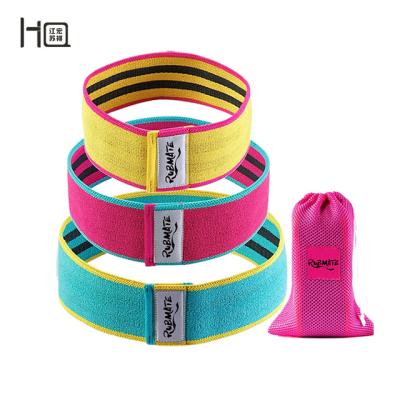 China Design Polyester Fabric Custom Logo Set New No Slip 3 Fabric Booty Bands Workout Hip Resistance Bands For Fitness for sale