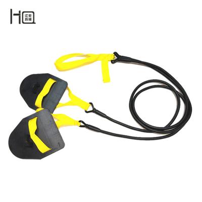 China Swimming Trainer Equipment Swimming Trainer Stretch Rope Natural Latex SwimmingTraining With Paddles for sale