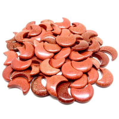 China China Rose Quartz Crystal Crafts Agate Crystal Carving Moons For Home Decoration Gifts 30mm Red Sands Charm Natural Hand Carve for sale