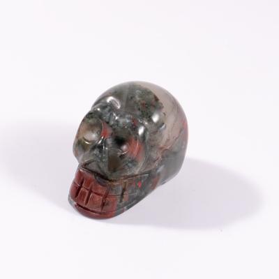 China China Halloween Natural Stone Carving Crafts 25mm Skull Head Natural Stone Stones for sale