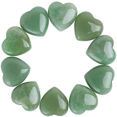 China China Natural Green Aventurine Heart Stone Opens Grade Tiger Eye 20mm Yellow Puffy Love Heart For Decoration for sale