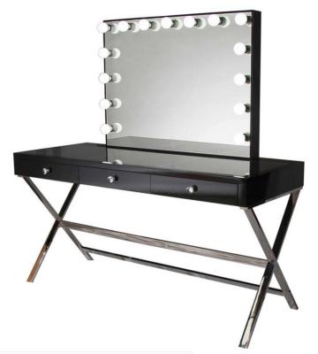 China High Quality Modern Design Girls Makeup Vanity Dressing Table With Lights Around Mirror for sale