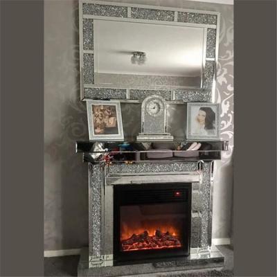 China OEM factory direct sale living room decoration adjustable silver glass furniture adjustable electirc indoor mirrored fireplace(other) for sale