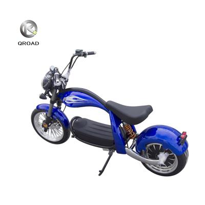 China Citycoco Warehouse Motorcycle QROAD X5 Model Lithium Battery Detachable Rechargeable Electric Bike Scooter European Rear 13inch Front 16inch for sale