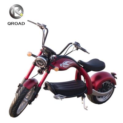 China QROAD 2021 Unisex Electric Scooter Citycoco Chopper 1000W 2000W 1500W 3000W EEC Citycoco Motorcycle for sale