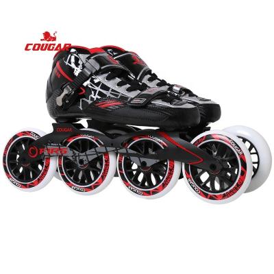 China PU Speed ​​Skate Shoe Leather Roller Skate Cougar Patines De Carbon Profesionales for sale