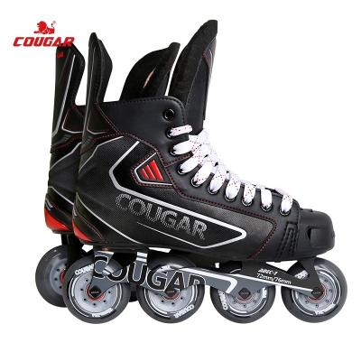 China PU outsole 4 built-in men's hockey skates hockey roller equipment factory high quality nylon wheels professional for sale