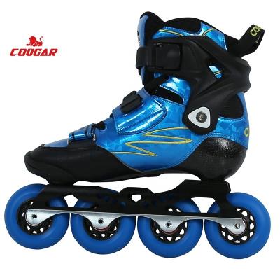 China Cougar Carbon Fiber Shell High Rebound 82A Pu Wheels Inline Roller Skating Shoes For Boys Kids 68/72/76mm for sale