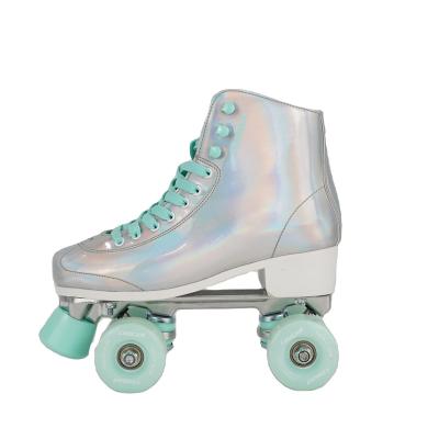 China Competitive price PU roller skate shinny shell durable PU leather wheels for girls for sale