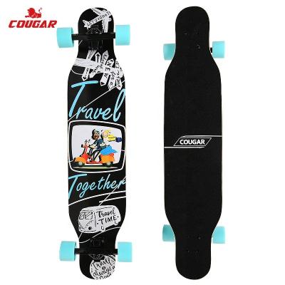 China Adult Longboard Skateboard 8 Ply Maple Deck 80A PU Rolls Flat Plate Skateboard Dance Street Skate Board Along Free for sale