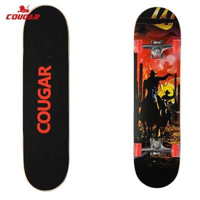 China 31X8 Inch Adult Concave 9 Ply Maple Kick Deck Dual Dupe Complete Skateboards For Teens Kids Adults Light Up Wheel Skateboard for sale