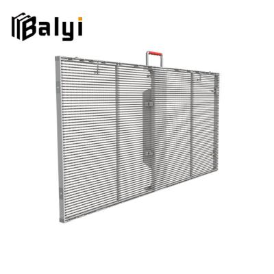 China Window P3 P3.91 MOUTH type indoor glass indoor curtain transparent led billboards screen for sale