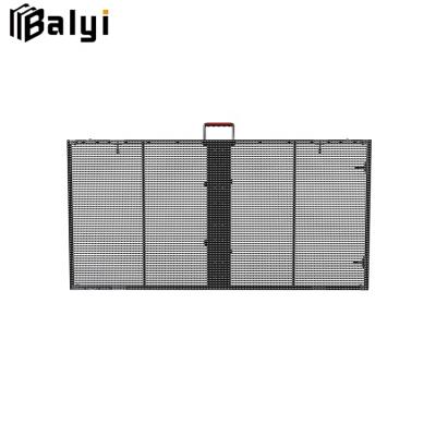 China Indoor Advertising Balyi P3.91 LED Display Indoor Transparent Glass Screen Advertising For Chain Stores And 4S Stores for sale