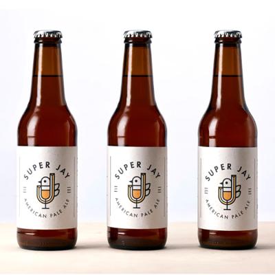 China 2019 Hot Stamping Beverage Color Wholesale Custom Size Amber Glass Beer Bottle for sale