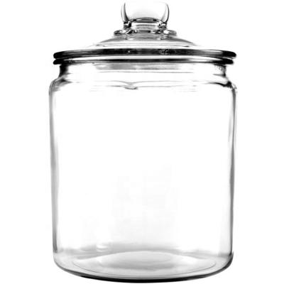 China Freshness Preservation 1gal Wholesale Black Glass Jar Storage Bamboo Lid 1 Gallon Or Storage Screw Cap Wide Stash Mouth Glass Jars for sale