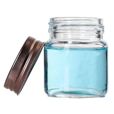 China Factory Price Wholesale 250ml 500ml 750ml Black Mouth Glass Jars Storage Screw Cap Wide Stash Freshness Preservation Jars for sale