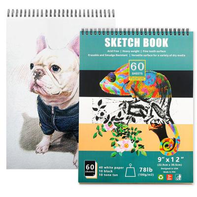 China Hard Cover Customized Logo Recycled Fashion Design Sketch Book A3 A5 Artist Sketchbook for sale