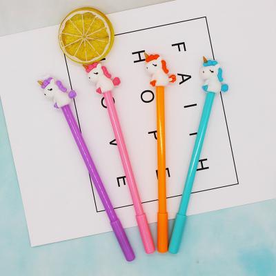 China Assorted Color Cartoon Kawaii Horse PVC ABS Epoxy Gel Ink Pens for Yiwu Stationery for sale