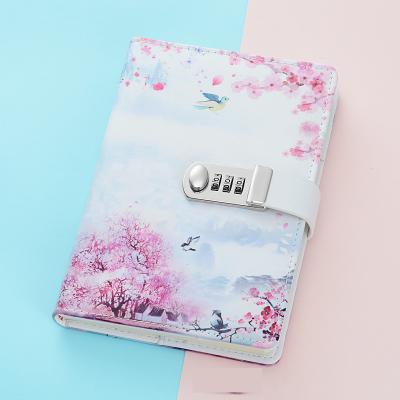 China Custom Personal Diary With Lock Code Thick Notepad Leather Office School Supplies Notebook for sale