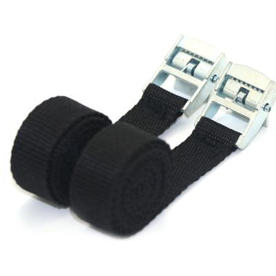 Cina Durable 25mm Webbing Strap Belt Puller Ratchet Nylon Packing Strong Tie Down Cargo Strap With Metal Buckle in vendita