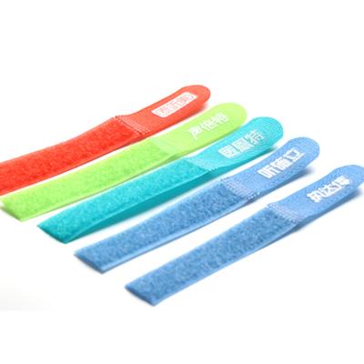 China Self Adhesive Custom Printed Logo Hook And Loop Strap / Cable Ties Hook Loop en venta