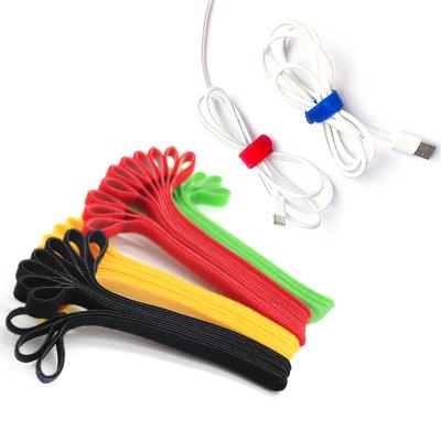 중국 Self Adhesive Colorful P Type Magic Band Cable Tie for Charger or Ear Phone Strap Hook and Loop Nylon Band 판매용