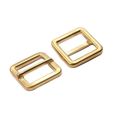 China Bag Purse Purse Customized Solid Seamless Belt Buckle Brass Copper Square Slide/Rectangular Buckle/Saddle/Stud For Backpack Webbing Belt for sale