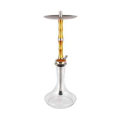 China Customized Fancy Healthy Smoking Clear Glass Single Hole Rose Golden Hookah Shisha Stainless Steel Aluminum Hookah 56cm for sale