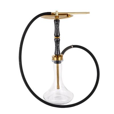 China High Quality Customized Fancy Healthy Smoking Single Clear Glass Hookah 58cm Hole Resin Stainless Steel Hookah for sale