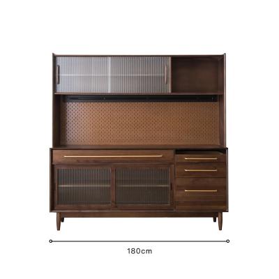 China Adjustable (Other) Sell High Quality Nordic Solid Wood Simple Wine Cabinet Nordic Modern Kitchen Sideboard Style High Cabinet for sale