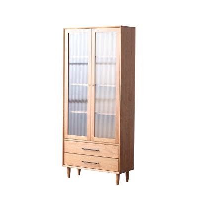 China Simple Modern Cherry Wood Storage Vertical Display Bookcase Storage Morden Living Room Cabinet for sale