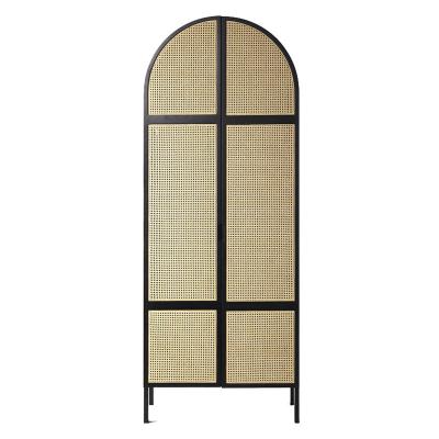 China Expandable Rattan Wardrobe Household Ash Wood Sliding Door Solid Wood Locker for sale