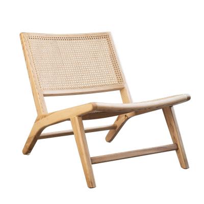 China Nordic Environmental Protection Varnish Ash Dining Chair Rattan Back Chair Homestay Balcony Leisure Armchair Net Herringbone Ins Bargaining Chair for sale