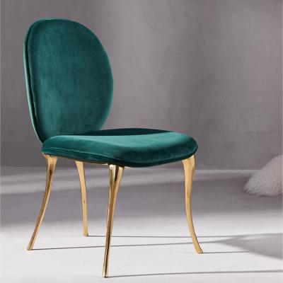 China Convertible Restaurant Hotel Chair Nordic Dining Chairs Modern Furniture Upholstered Legs Gold Metal Dining Chairs for sale