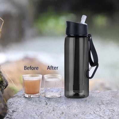 China Sports Wholesale AMPMOUTDOOR Outdoor Portable Filter Cup Filter Plastic Water Bottle Purifier With Filter Travel for sale