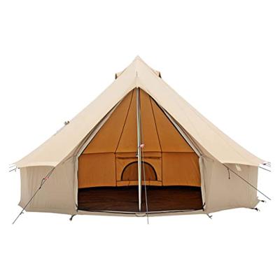 China Trine/V-type ground nail AMPMOUTDOOR 3m 4m 5m 6m polyester cotton bell tent canvas beige waterproof yurt camping glamping luxury tents for sale for sale