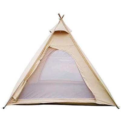 China Tube Type Tent Stake AMPMOUTDOOR Outdoor Camping 4 Season Cotton PU Coating Bell Tent Canvas Pyramid Outdoor Tent for sale