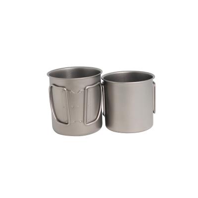 China Accessories AMPMOUTDOOR 220ml 300ml Outdoor Foldable Handle Titanium 99.8% Pure Water Cup Without Lid Outdoor Camping Mug for sale