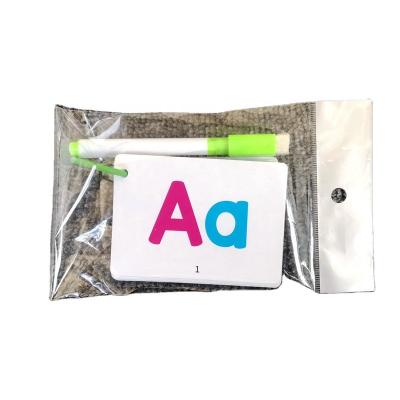 China Custom Made Eco-Friendly Erasable Rewritable Alphabet Educational Flash Card For Kids for sale