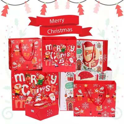 China Recyclable Popular Promotional Gift Handbags Christmas Shopping Paper Bags for sale