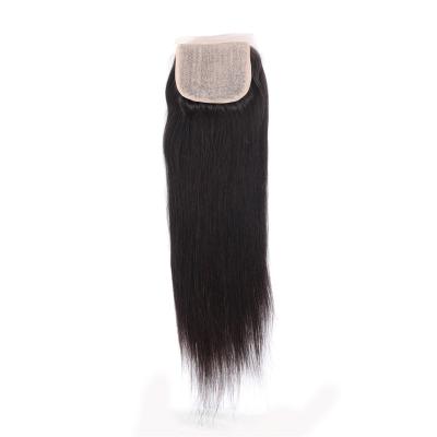 China New PU Lace Closure 4x4 Lace Closures Swiss Straight Hair Free Wave Part Lace Closures Silky Straight Wave Stockings for sale