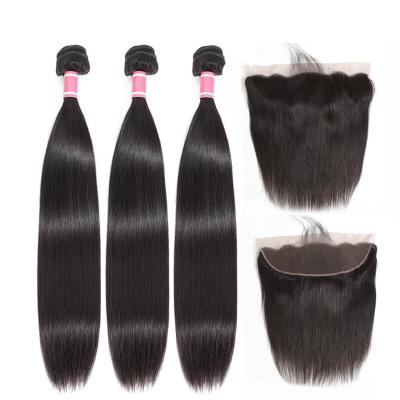 China Wholesale Unprocessed 100% Virgin Silky Straight Wave Cuticle Aligned Hair Bundles With Lace Headband for sale