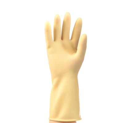 China Gymda Anti-Slip Yellow Industrial Glove For Kitchen With Brush Gold Waterstop Household Cleaning Rubber Gloves for sale