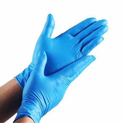 China Anti-Slip Disposable Blue Powder Free Nitrile Gloves Universal Nitrile Gloves for sale