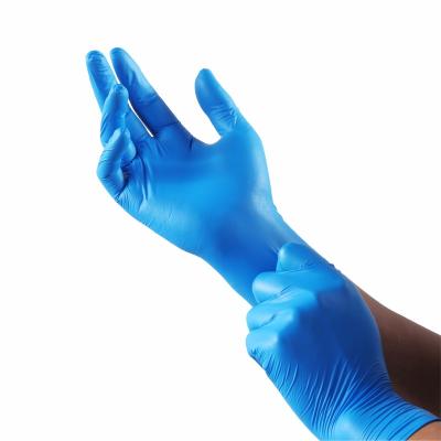 China Original Anti-Slip Nitrile Non-Medical Disposable Gloves Customized Safety Blue Powder Free Nitrile Gloves for sale